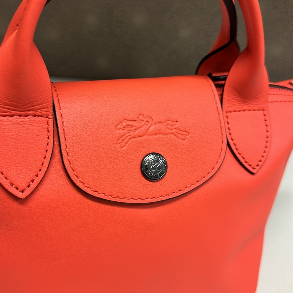 SOLD 🔥🔥🔥Longchamp LE PLIAGE XS Orange Leather Crossbody Bag - Picture 3 of 16